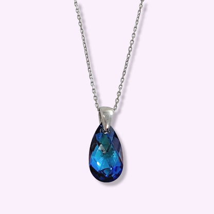925 Sterling Silver Women's Necklace With Teardrop Crystal