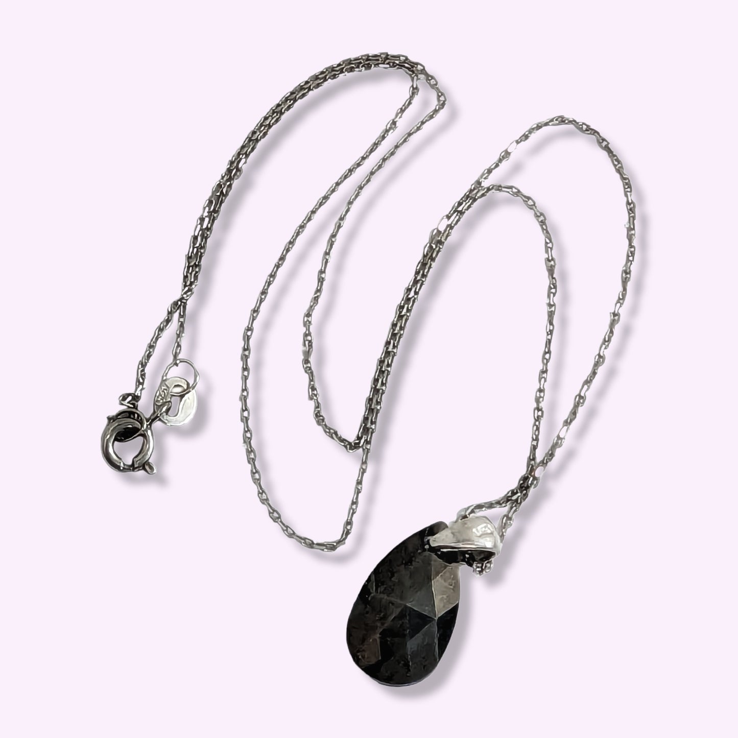 925 Sterling Silver Women's Necklace With Teardrop Crystal