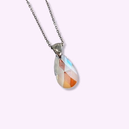 925 Sterling Silver Women's Necklace With Teardrop Crystal