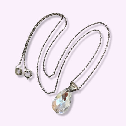 925 Sterling Silver Women's Necklace With Teardrop Crystal