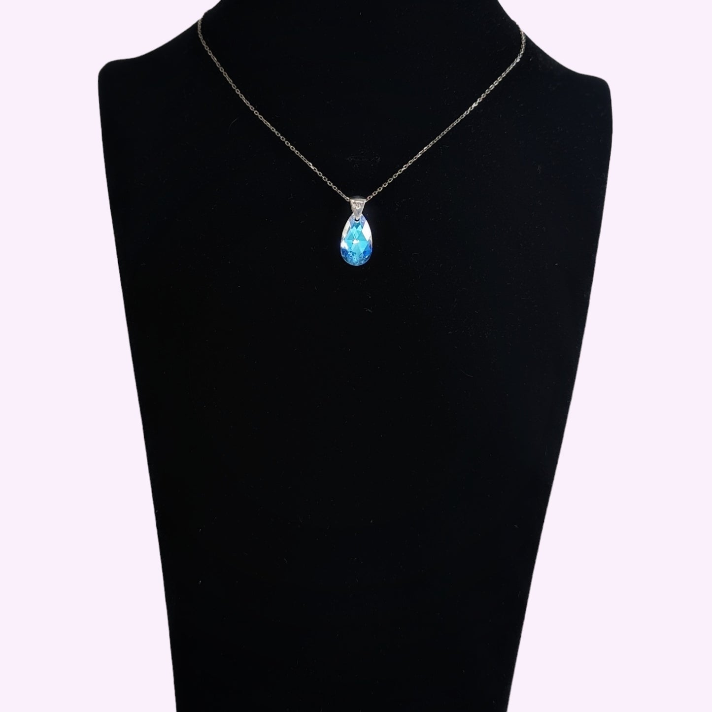 925 Sterling Silver Women's Necklace With Teardrop Crystal