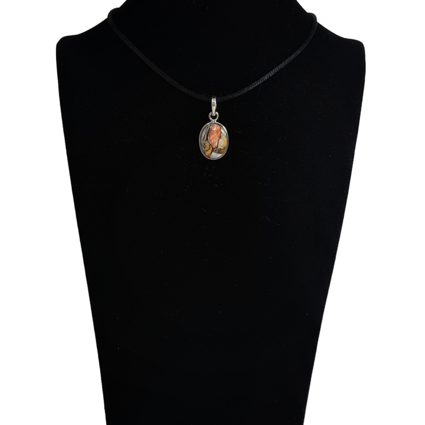 925 Sterling Silver Women's Pendant With Authentic Oyster Copper Turquoise Gemstone