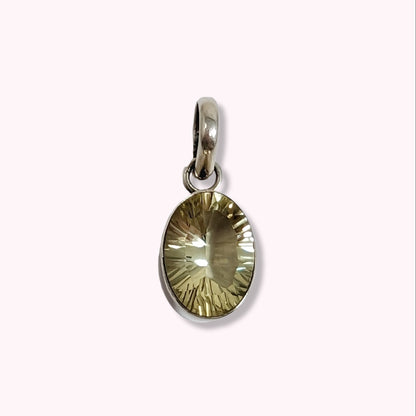 925 Sterling Silver Women Pendant With Authentic Lemon Topaz