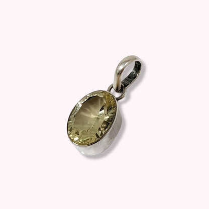 925 Sterling Silver Women Pendant With Authentic Lemon Topaz