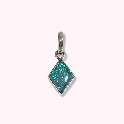 925 Sterling Silver Women's Pendant With Blue Opal Gemstone