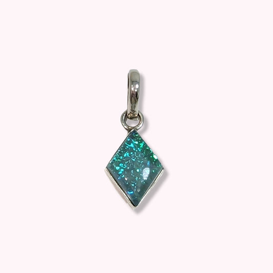 925 Sterling Silver Women's Pendant With Blue Opal Gemstone