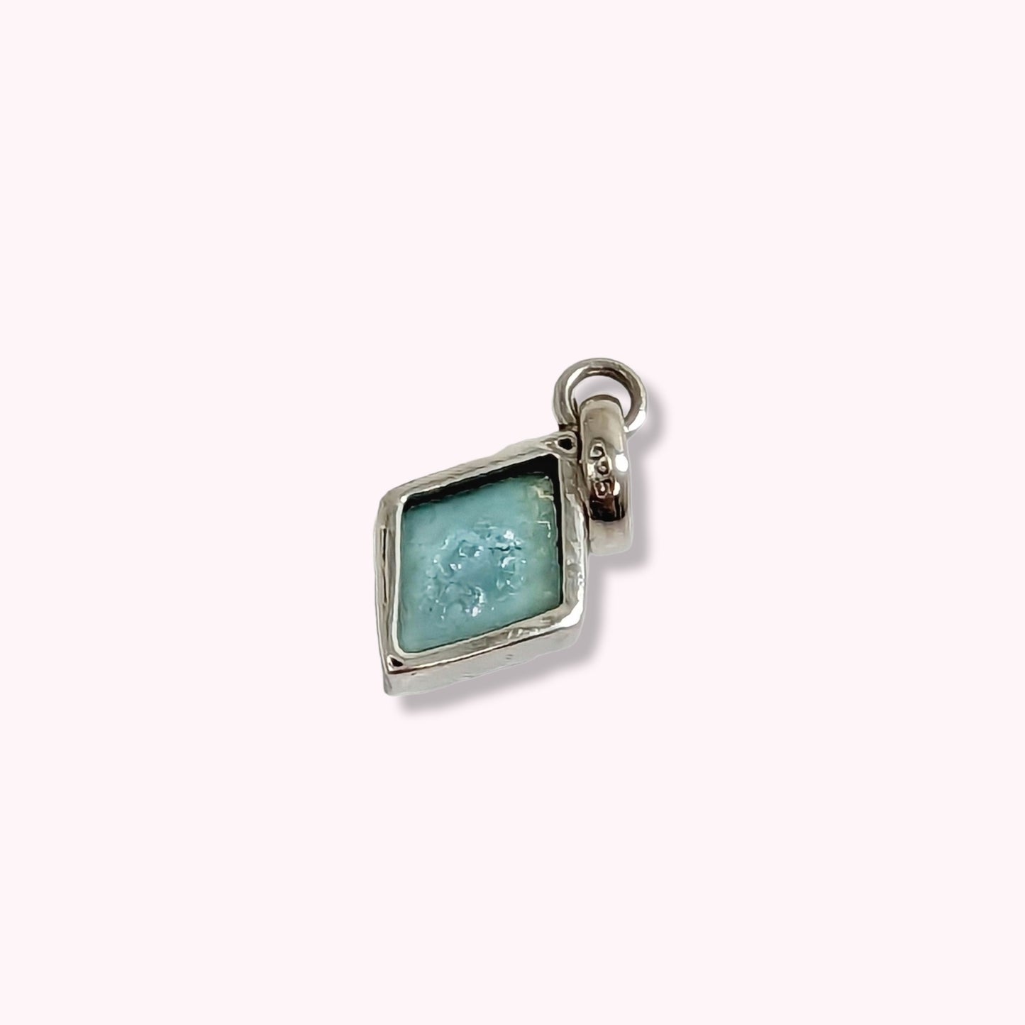 925 Sterling Silver Women's Pendant With Blue Opal Gemstone