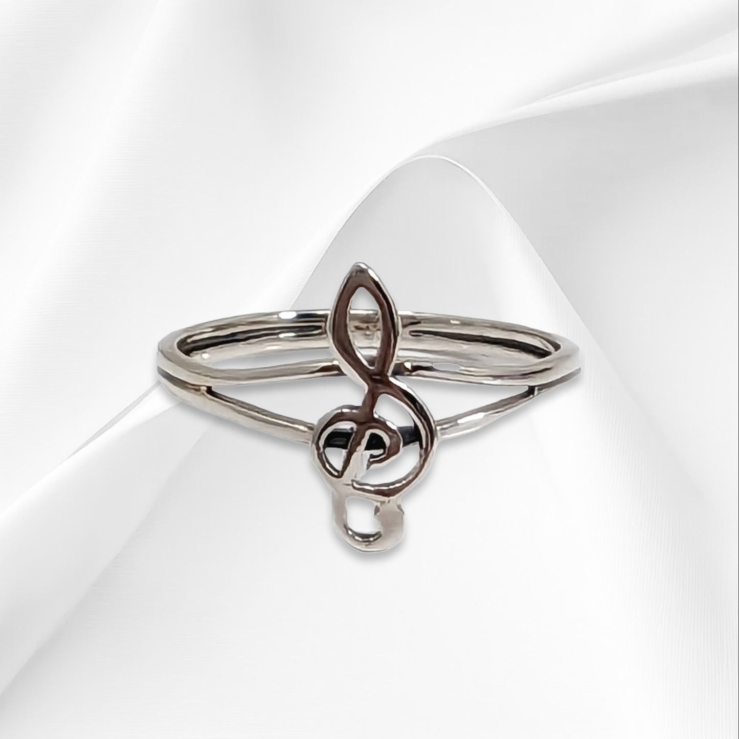 925 Sterling Silver Women Ring *Silver Musical Note Ring