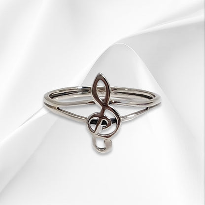925 Sterling Silver Women Ring *Silver Musical Note Ring