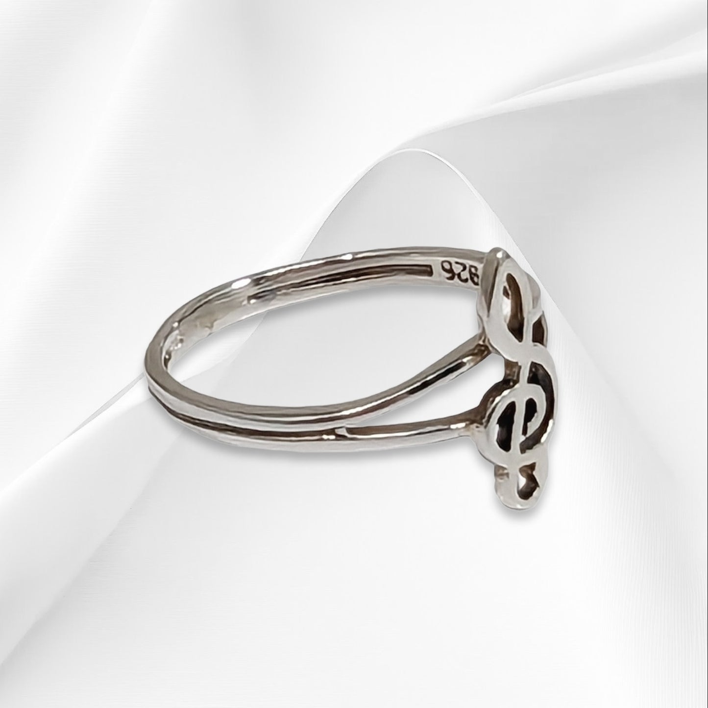 925 Sterling Silver Women Ring *Silver Musical Note Ring