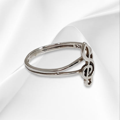 925 Sterling Silver Women Ring *Silver Musical Note Ring
