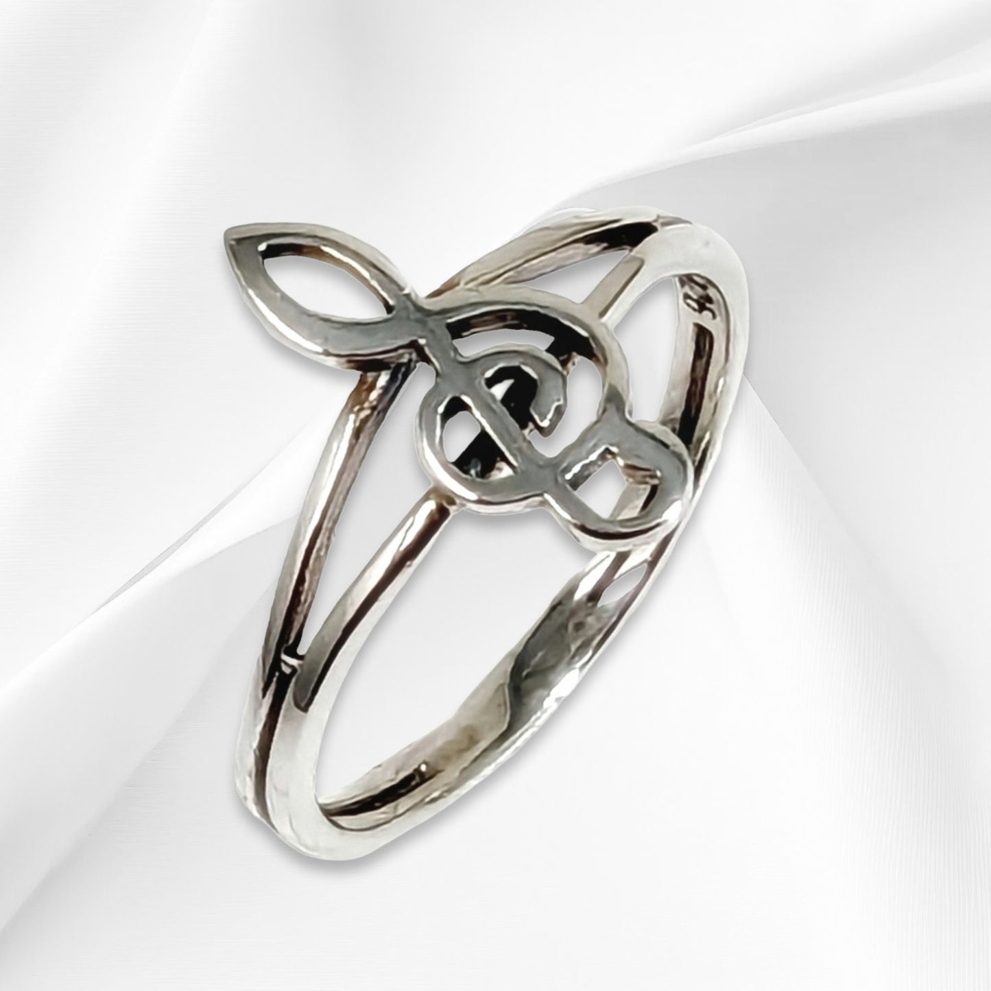 925 Sterling Silver Women Ring *Silver Musical Note Ring