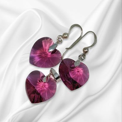 925 Sterling Silver Jewellery Set with Authentic Austrian Crystals from Swarovski