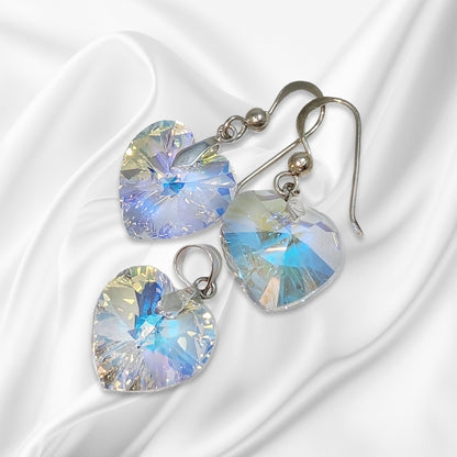 925 Sterling Silver Jewellery Set with Authentic Austrian Crystals from Swarovski