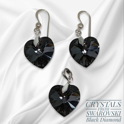 925 Sterling Silver Jewellery Set with Authentic Austrian Crystals from Swarovski