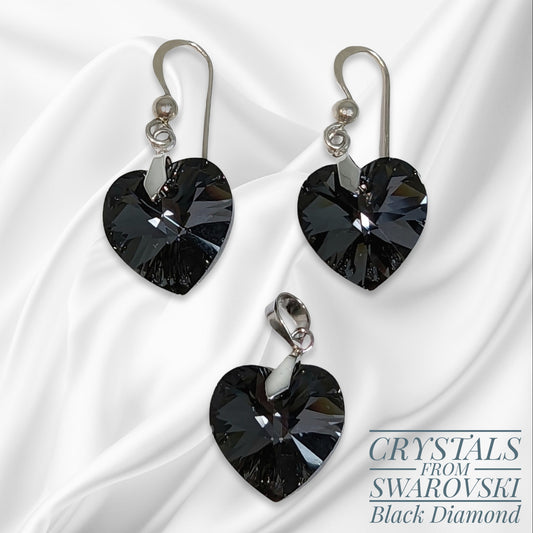 925 Sterling Silver Jewellery Set with Authentic Austrian Crystals from Swarovski