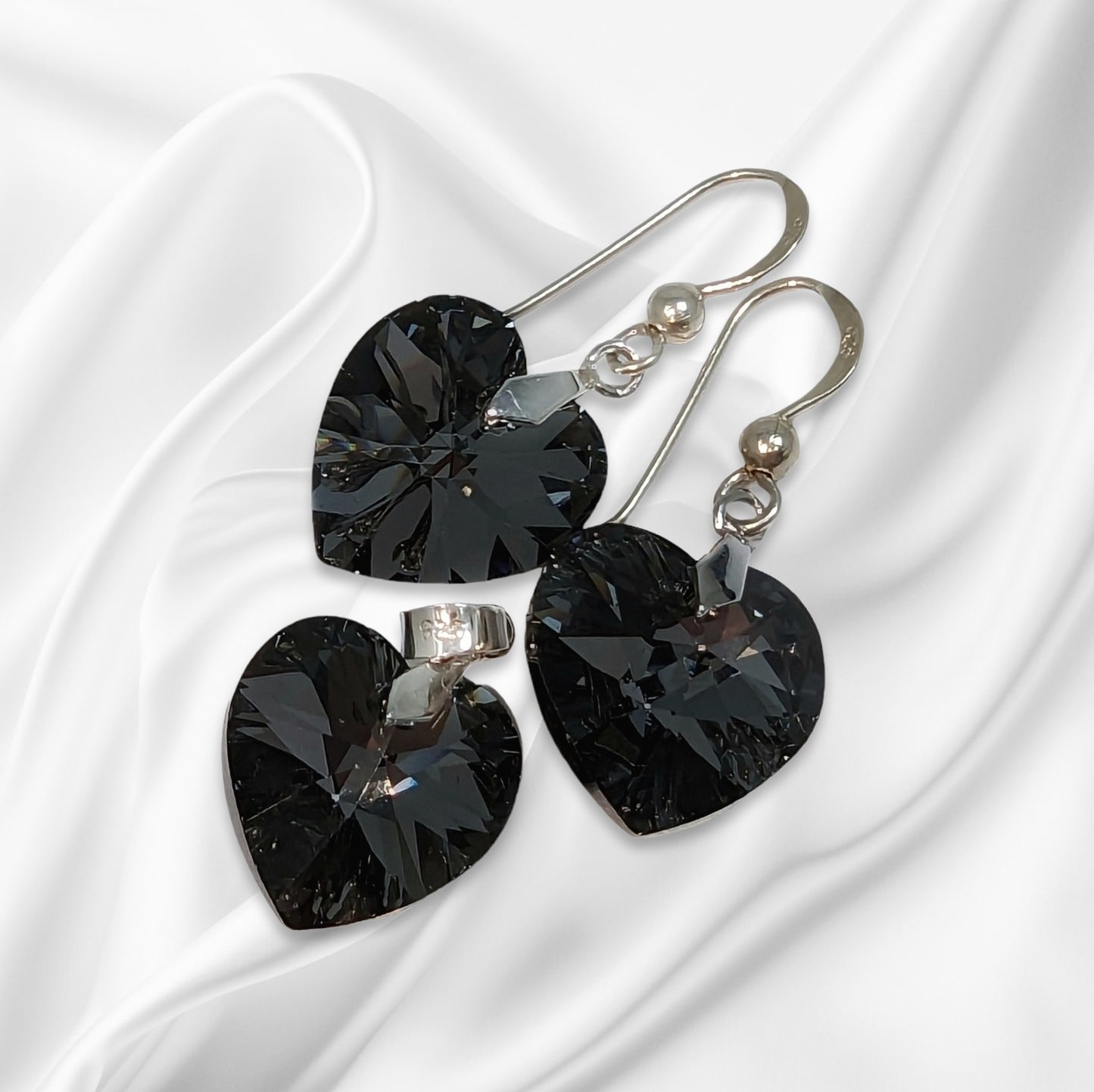 925 Sterling Silver Jewellery Set with Authentic Austrian Crystals from Swarovski