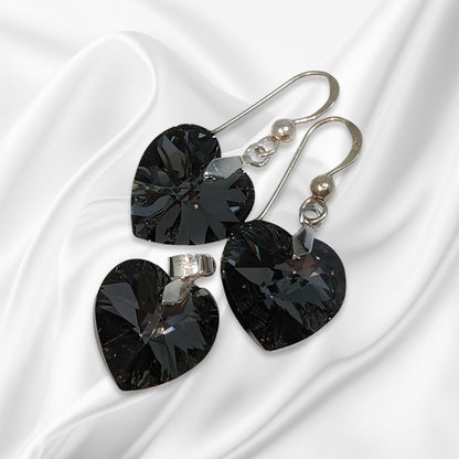 925 Sterling Silver Jewellery Set with Authentic Austrian Crystals from Swarovski