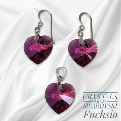 925 Sterling Silver Jewellery Set with Authentic Austrian Crystals from Swarovski