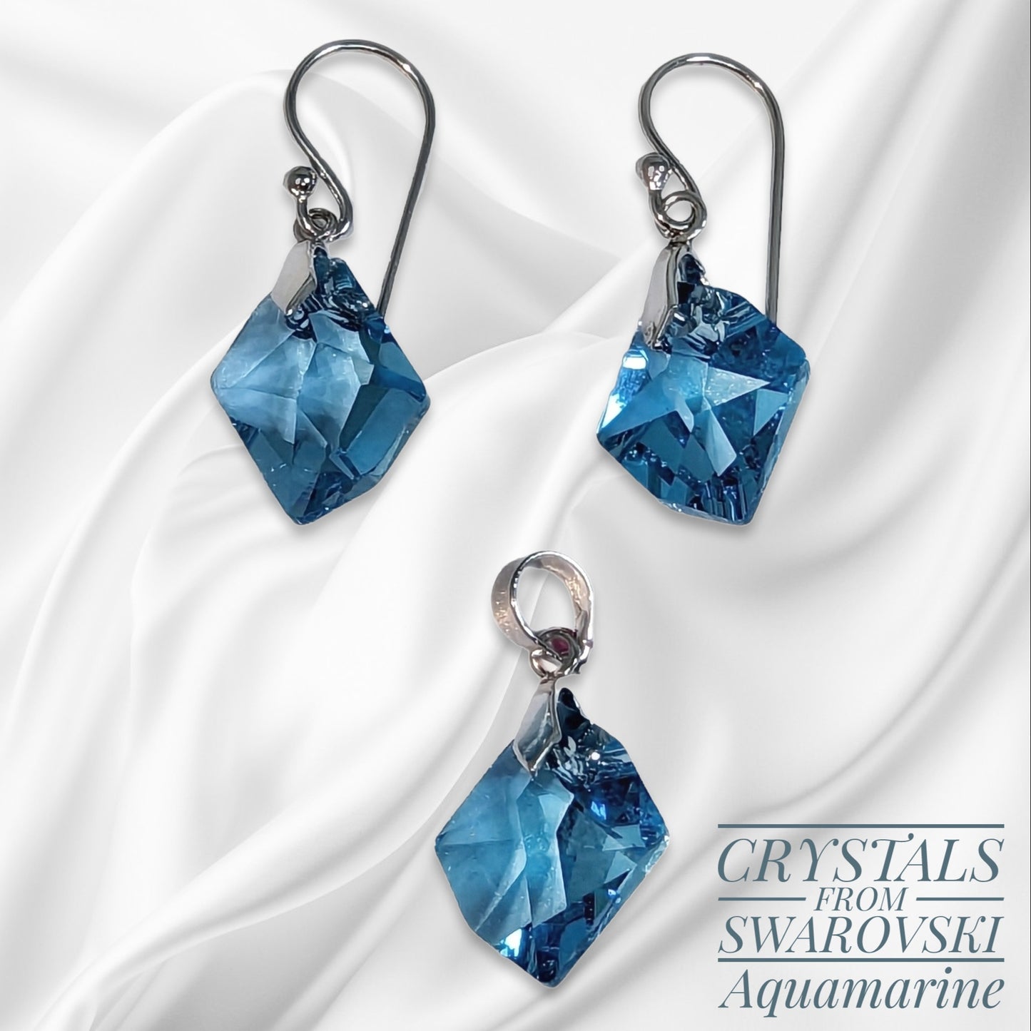 925 Sterling Silver Jewellery Set with Authentic Austrian Crystals from Swarovski