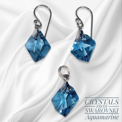 925 Sterling Silver Jewellery Set with Authentic Austrian Crystals from Swarovski