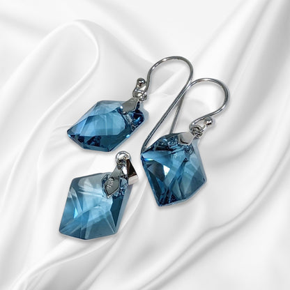 925 Sterling Silver Jewellery Set with Authentic Austrian Crystals from Swarovski