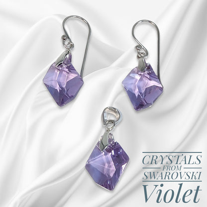 925 Sterling Silver Jewellery Set with Authentic Austrian Crystals from Swarovski