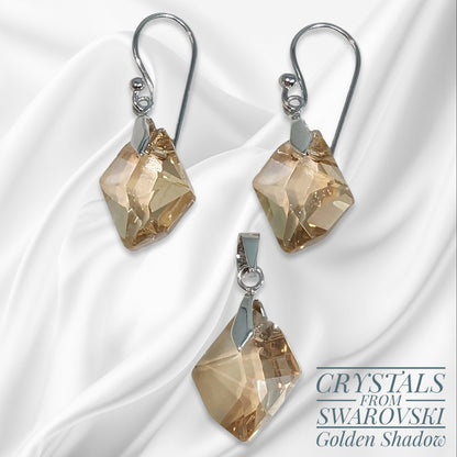 925 Sterling Silver Jewellery Set with Authentic Austrian Crystals from Swarovski