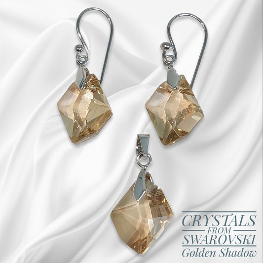 925 Sterling Silver Jewellery Set with Authentic Austrian Crystals from Swarovski