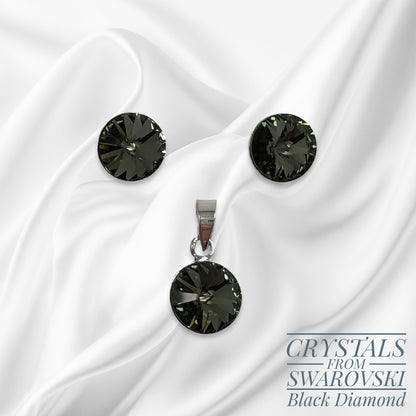 925 Sterling Silver Jewellery Set with Authentic Austrian Crystals from Swarovski