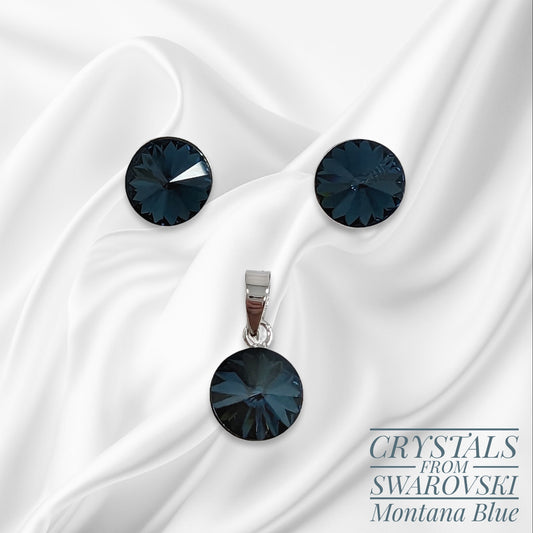 925 Sterling Silver Jewellery Set with Authentic Austrian Crystals from Swarovski