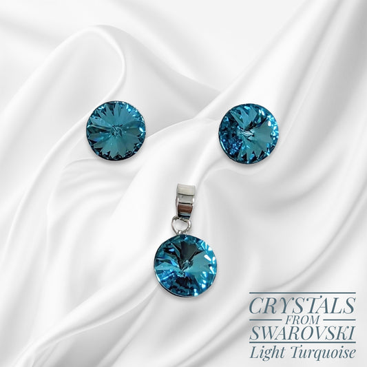 925 Sterling Silver Jewellery Set with Authentic Austrian Crystals from Swarovski