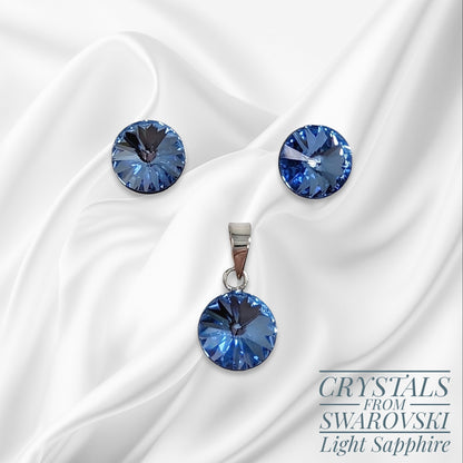 925 Sterling Silver Jewellery Set with Authentic Austrian Crystals from Swarovski