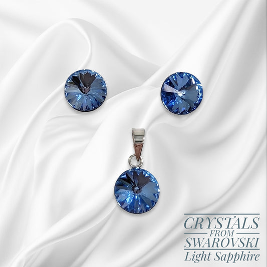 925 Sterling Silver Jewellery Set with Authentic Austrian Crystals from Swarovski