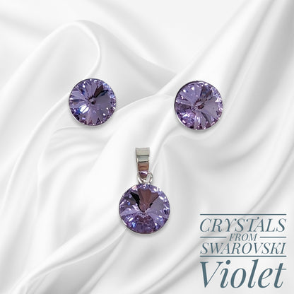 925 Sterling Silver Jewellery Set with Authentic Austrian Crystals from Swarovski