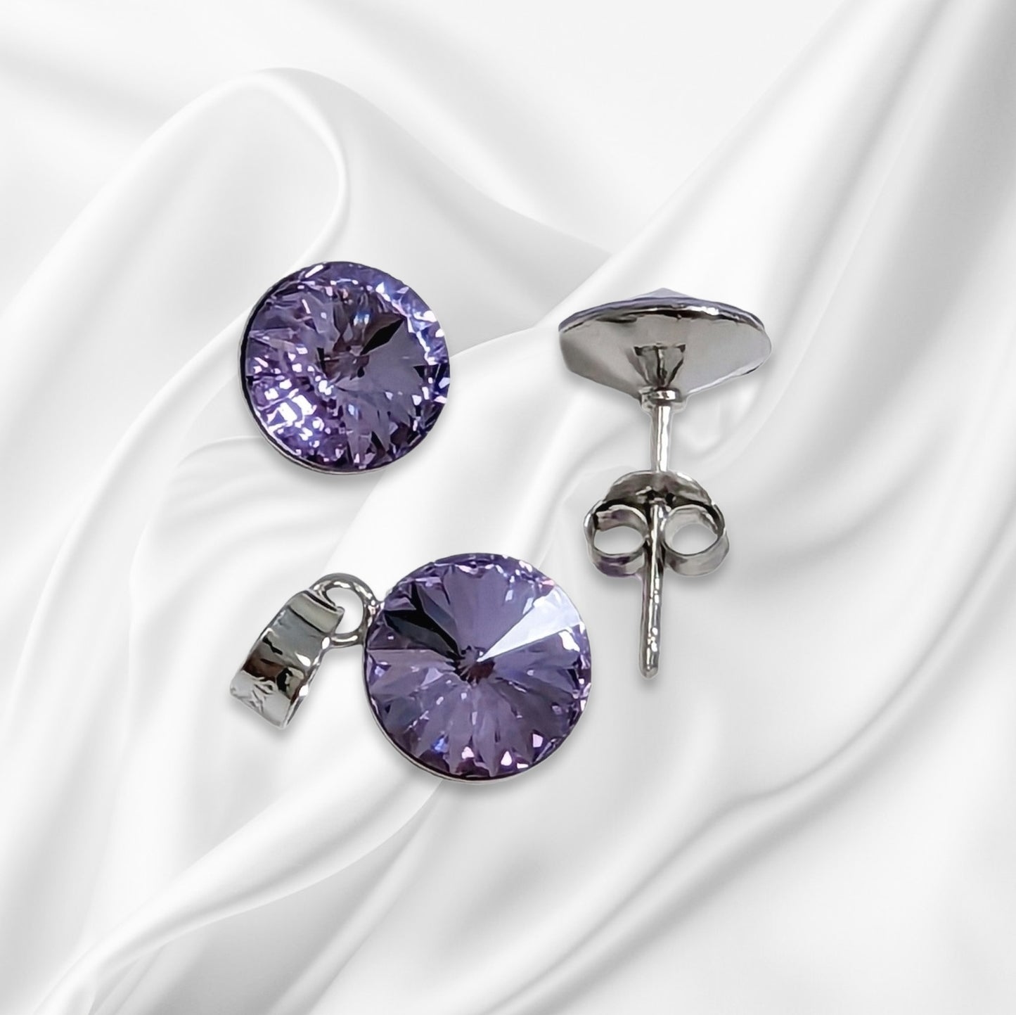 925 Sterling Silver Jewellery Set with Authentic Austrian Crystals from Swarovski