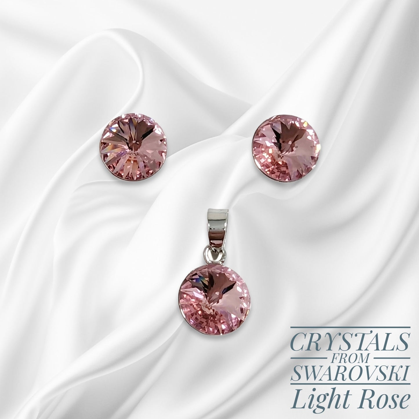 925 Sterling Silver Jewellery Set with Authentic Austrian Crystals from Swarovski