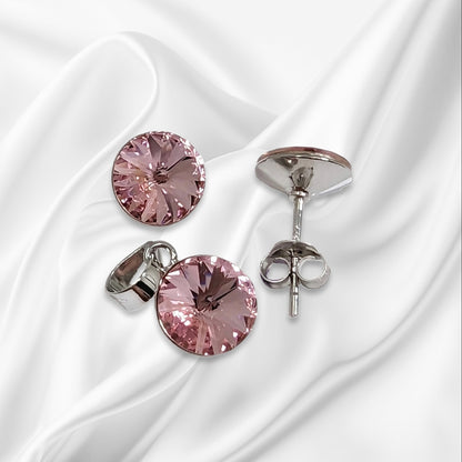 925 Sterling Silver Jewellery Set with Authentic Austrian Crystals from Swarovski