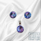 925 Sterling Silver Jewellery Set with Authentic Austrian Crystals from Swarovski