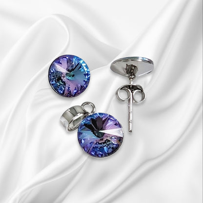 925 Sterling Silver Jewellery Set with Authentic Austrian Crystals from Swarovski