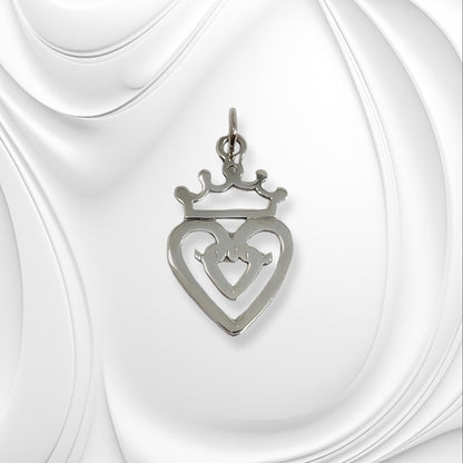 925 Sterling Silver Heart & Crown Women's Pendant