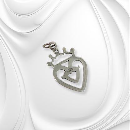 925 Sterling Silver Heart & Crown Women's Pendant