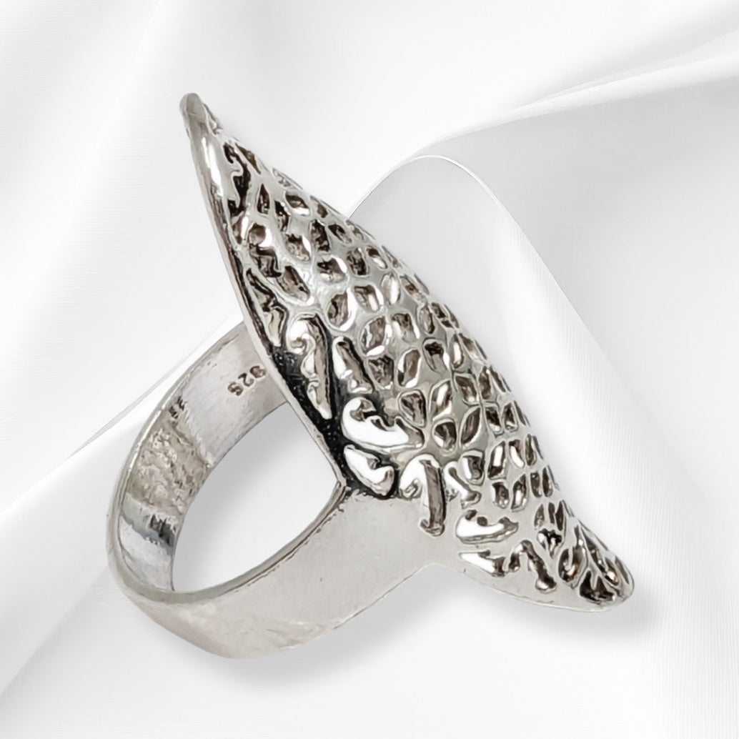 925 Sterling Silver Women's Ring *Silver Filigree Ring