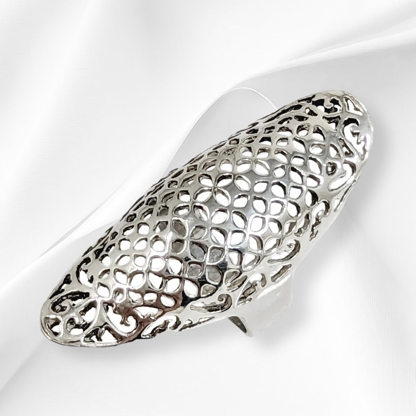 925 Sterling Silver Women's Ring *Silver Filigree Ring