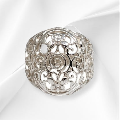 925 Sterling Silver Women's Ring *Silver Filigree Ring
