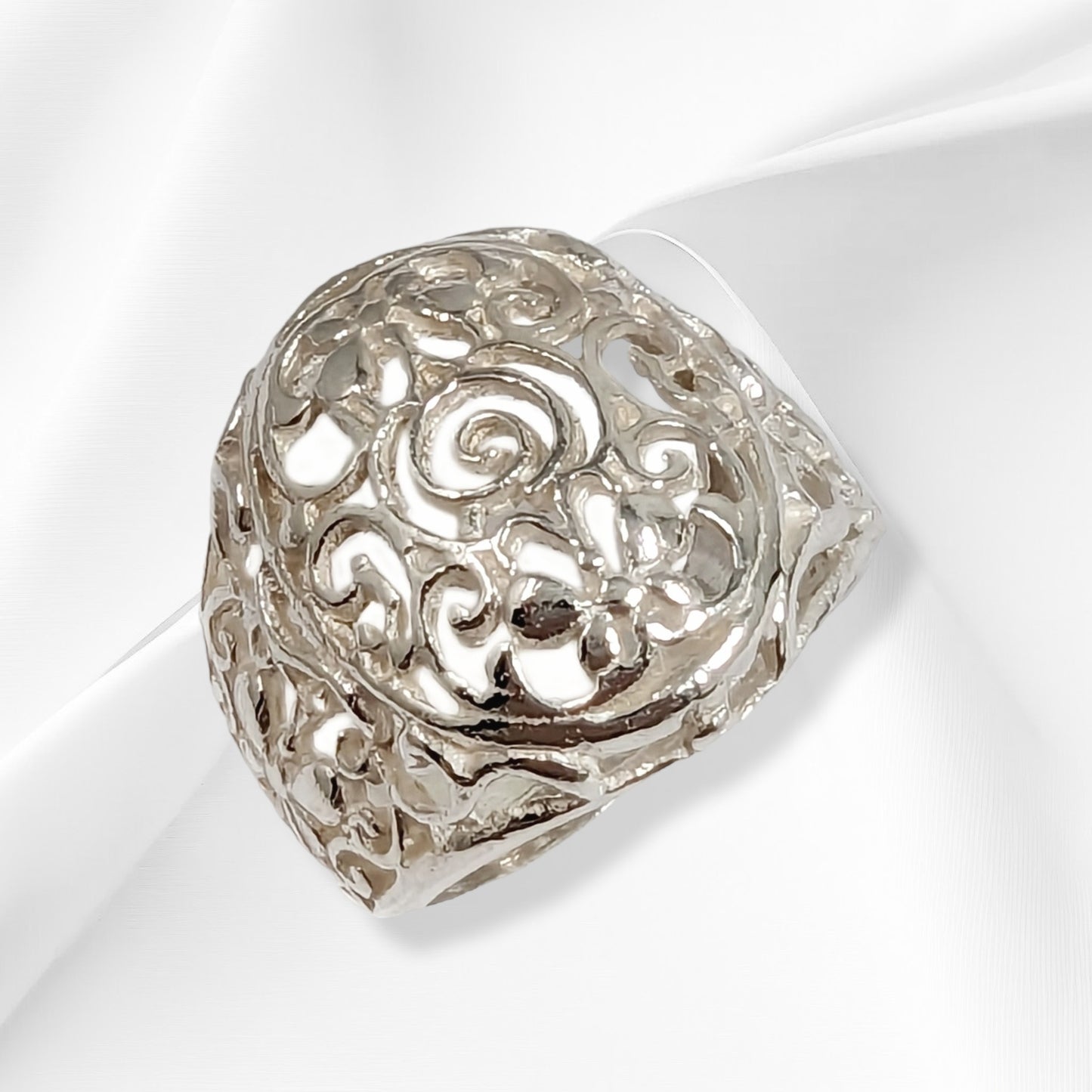925 Sterling Silver Women's Ring *Silver Filigree Ring
