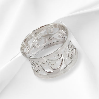 925 Sterling Silver Women's Ring *Silver Filigree Ring