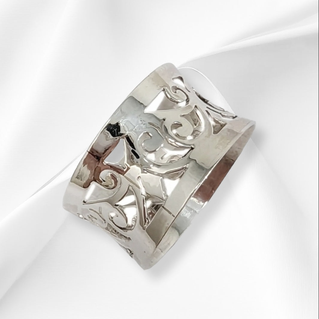 925 Sterling Silver Women's Ring *Silver Filigree Ring