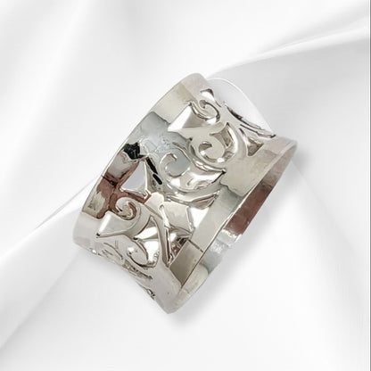 925 Sterling Silver Women's Ring *Silver Filigree Ring