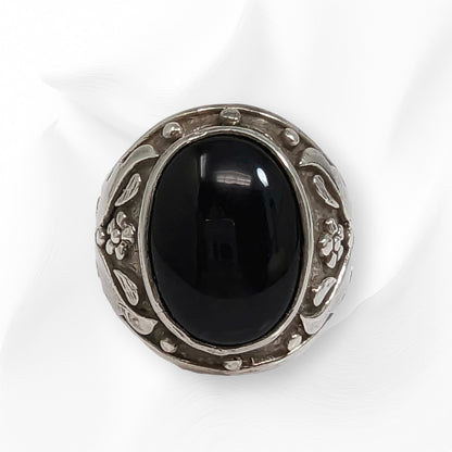 925 Sterling Silver Men's Ring With Authentic Black Onyx Gemstone